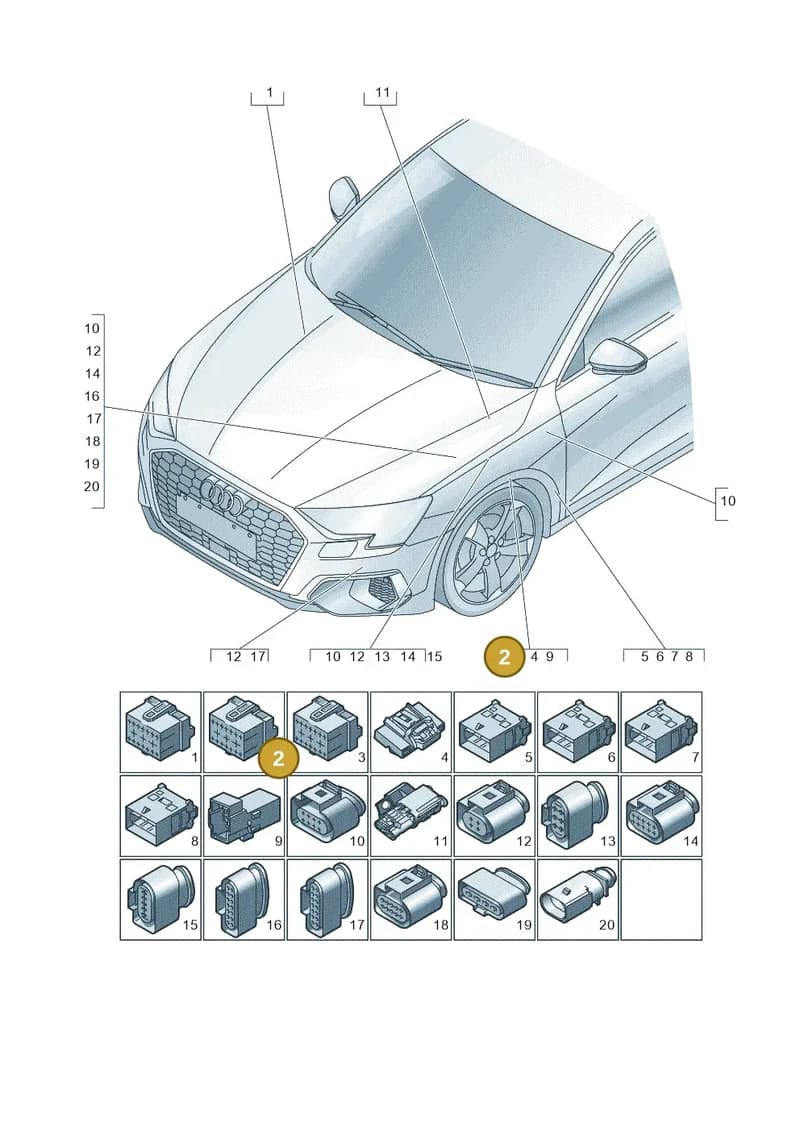 8K0972483G — Audi A3 Sportback (2019-2025) diagram 596971860, position 2