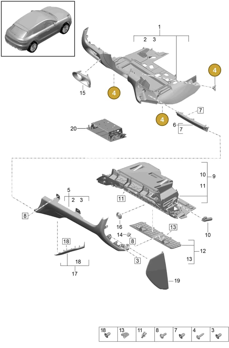 8K1863159B — Porsche Macan (2018-2022) diagram p52809010, position 4