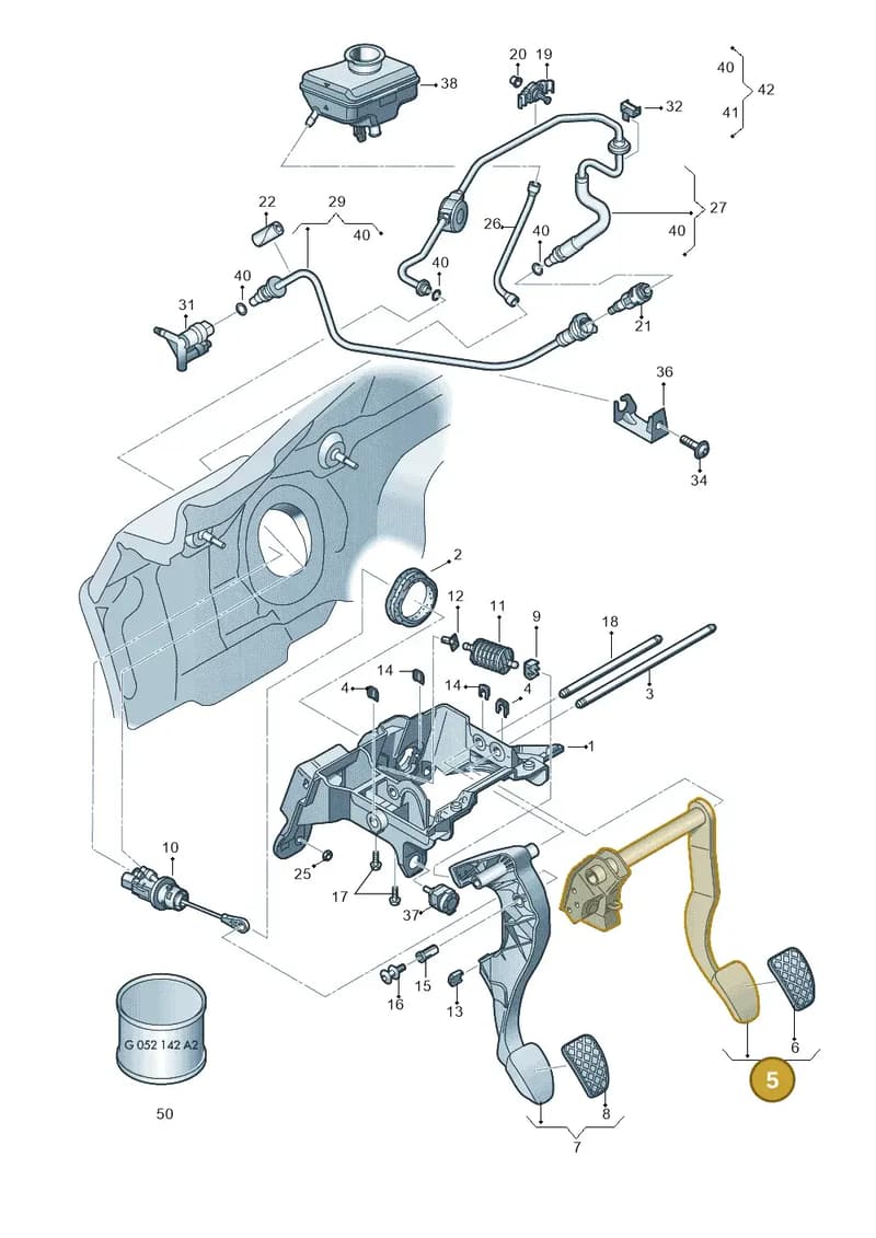 8K2721140A — Audi A6 (2014-2018) diagram 798721300, position 5