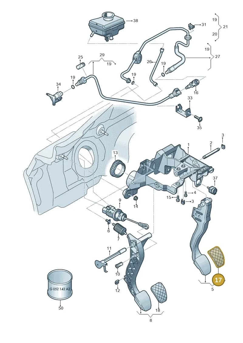 8K272117301C — Audi A6 (2014-2018) diagram 798721250, position 17