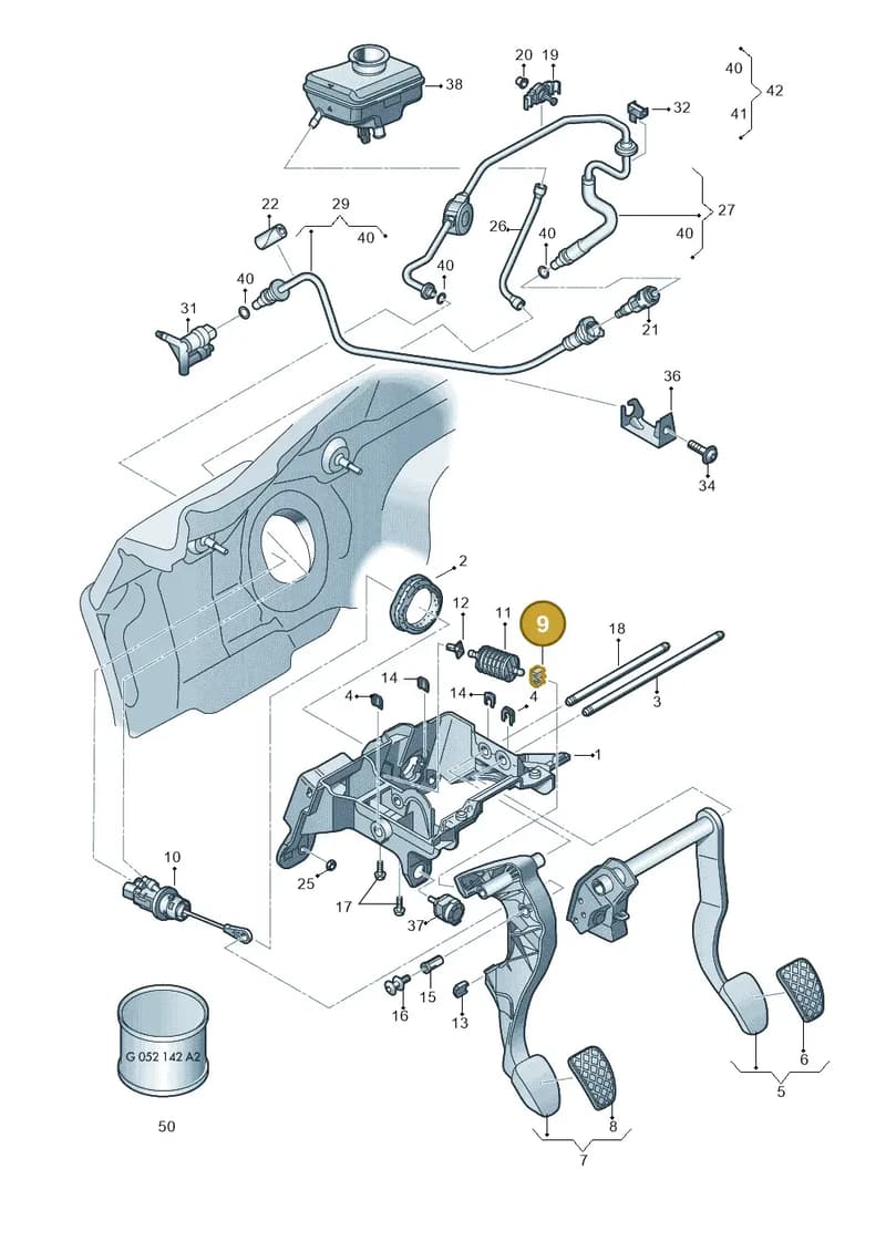 8K2721196 — Audi A6 (2014-2018) diagram 798721300, position 9