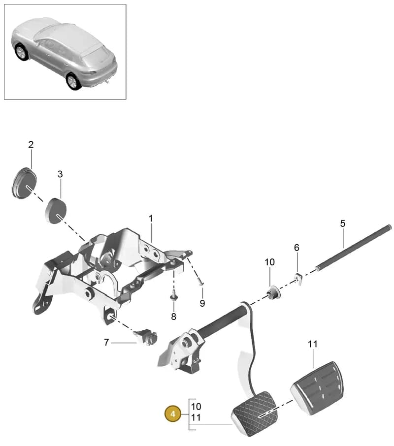 8K2723140A — Porsche Macan (2013-2018) diagram p44702000, position 4