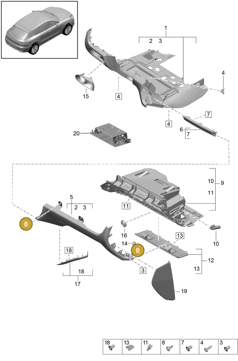 8K2863160A — Porsche Macan (2018-2022) diagram p52809010, position 8