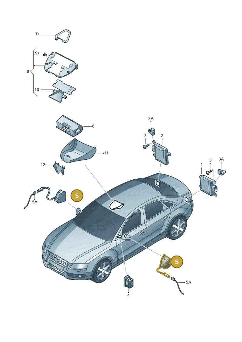 8K2949145A — Audi A4                08> (2007-) diagram 736907350, position 5