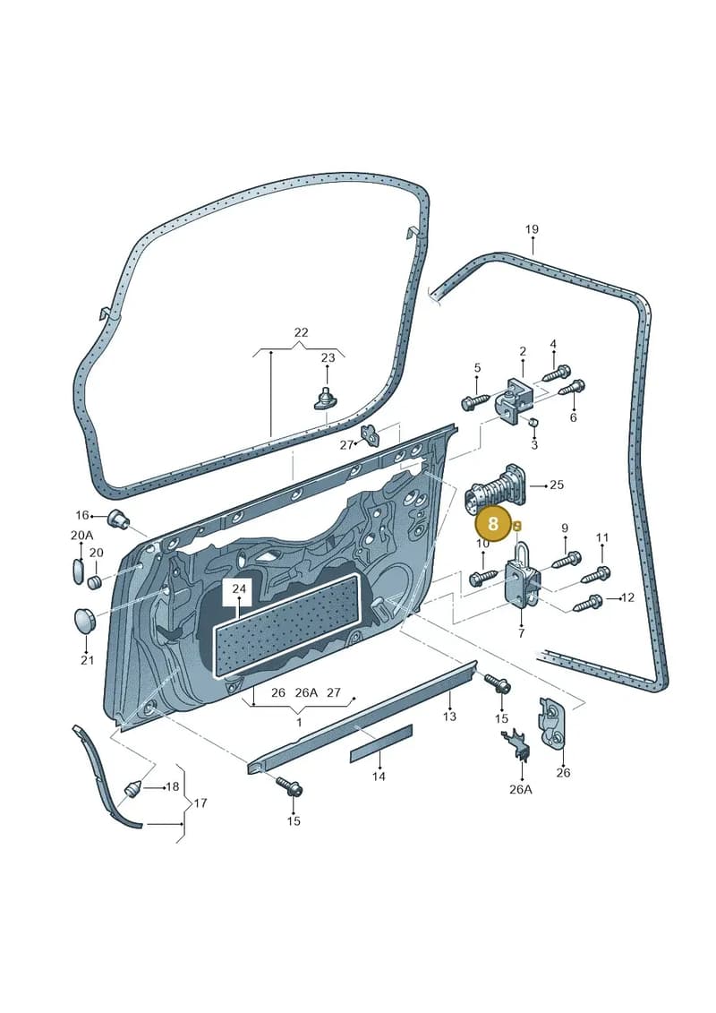 8L3837947 — Audi RS4 qu.           07> (2006-) diagram 249831100, position 8