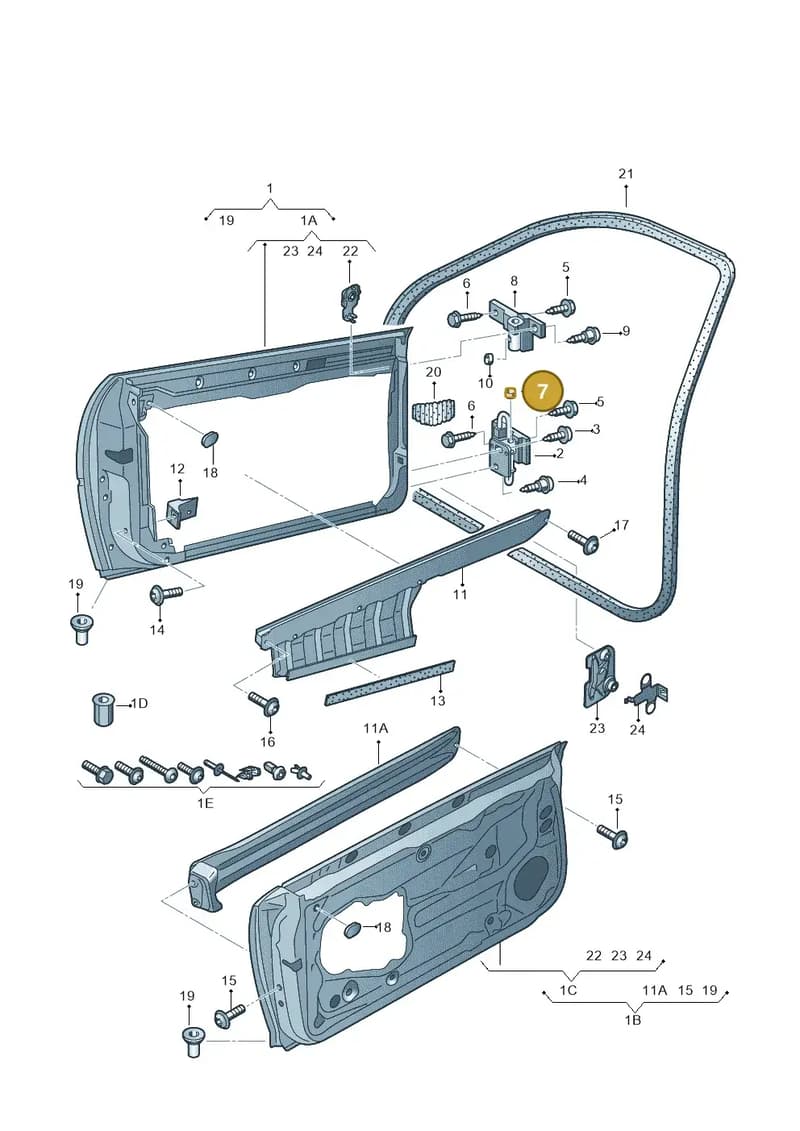 8L3837947 — Audi RS3 Sportback (2011-2012) diagram 412831100, position 7