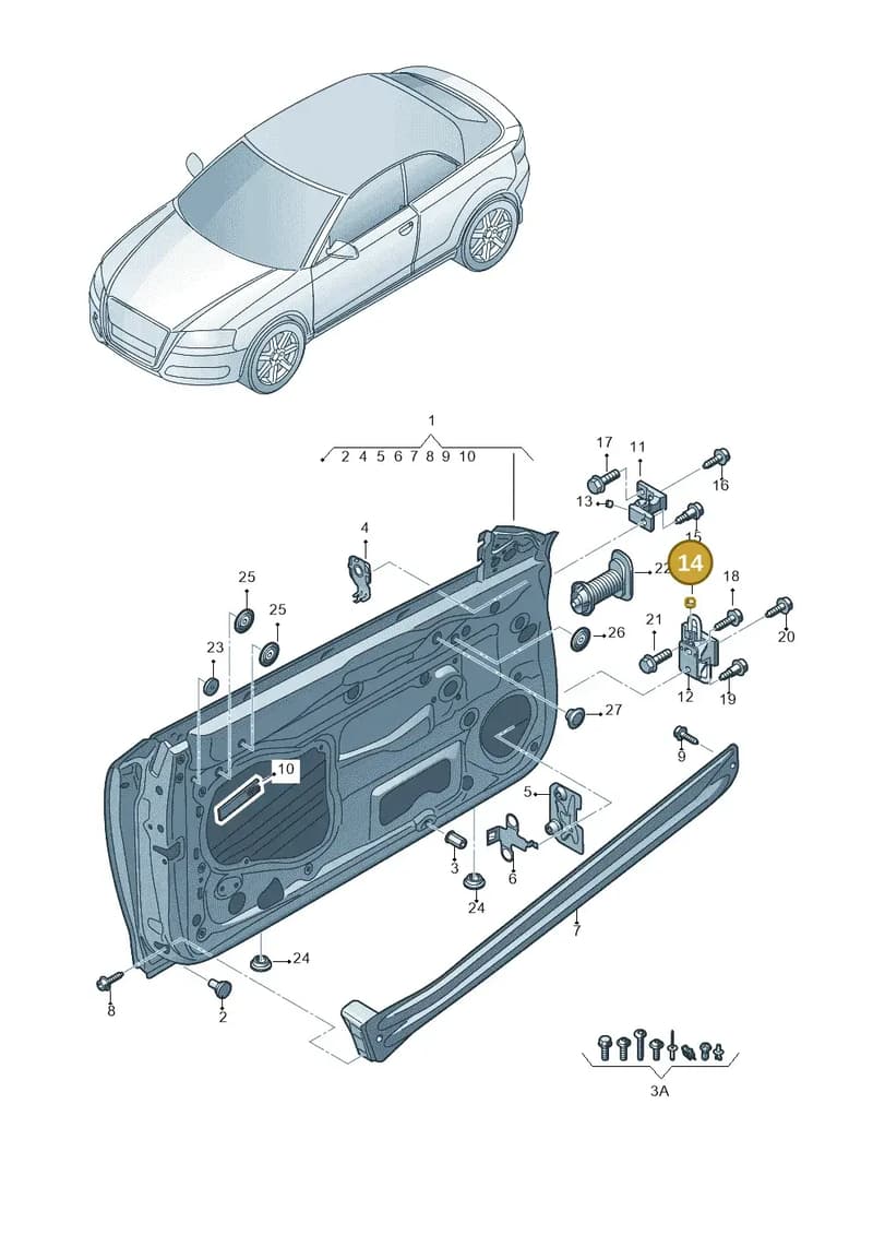 8L3837947 — Audi A3 Cab. 2.0 TDI (2007-2013) diagram 642831100, position 14