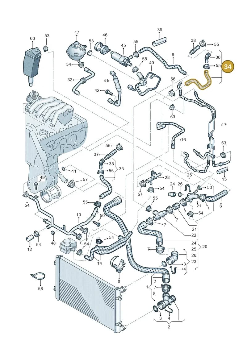 8L9121157C — Audi A3/S3/QUATTRO (1996-2000) diagram 194121370, position 34