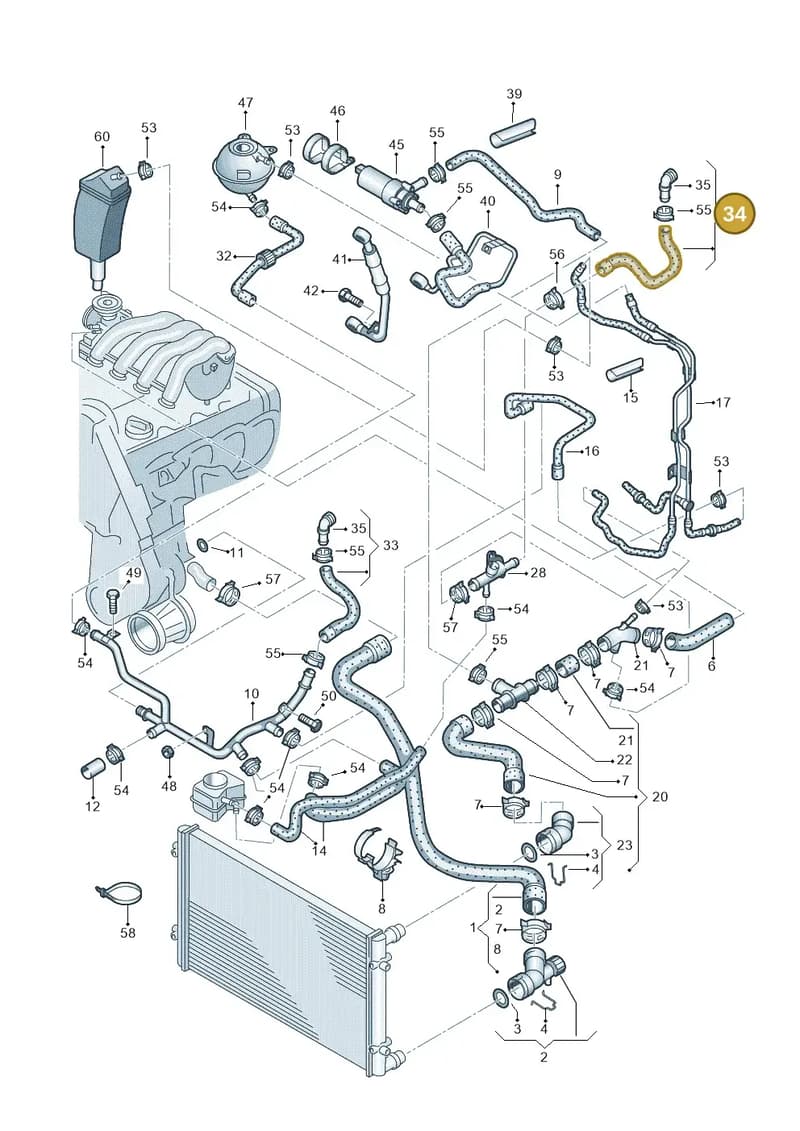 8L9121157C — Audi TT Coupe/Roadster (1999-2002) diagram 209121370, position 34