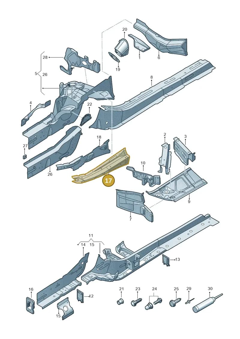 8MA805030STL — Audi Q5 (2016-2020) diagram 896803000, position 17