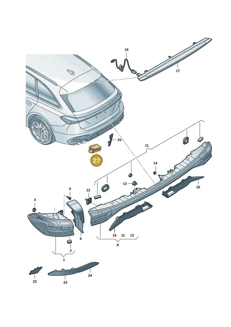 8MA945301A — Audi A5 Limousine (2024-2025) diagram 8wk945000, position 27