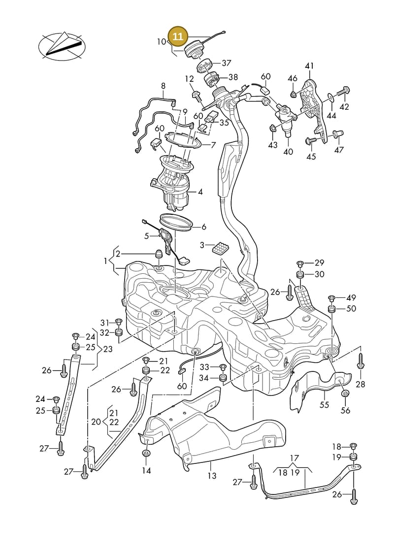 8N0201556 — Audi A5 Limousine (2024-2025) diagram 8wh201000, position 11