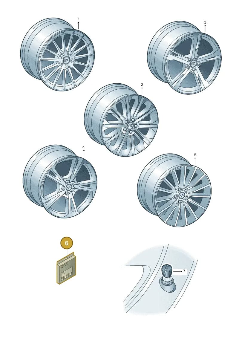 8P0071455 — Audi A5 Sportback (2016-2025) diagram 897073100, position 6
