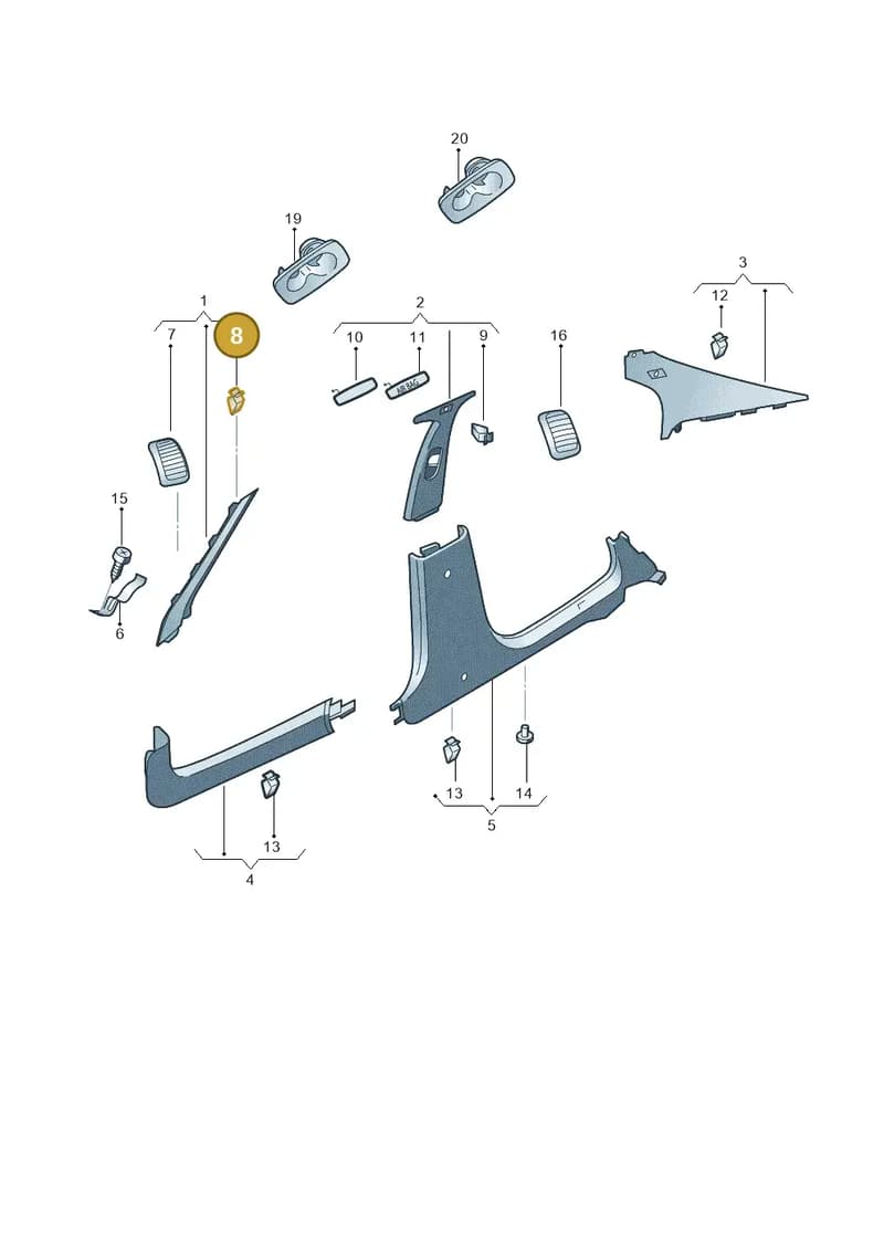8P0867276 — Skoda Superb (2013-2015) diagram 632867650, position 8