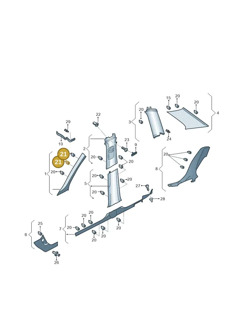 8P0867276 — Skoda Kamiq (2019-2020) diagram 584867065, position 21