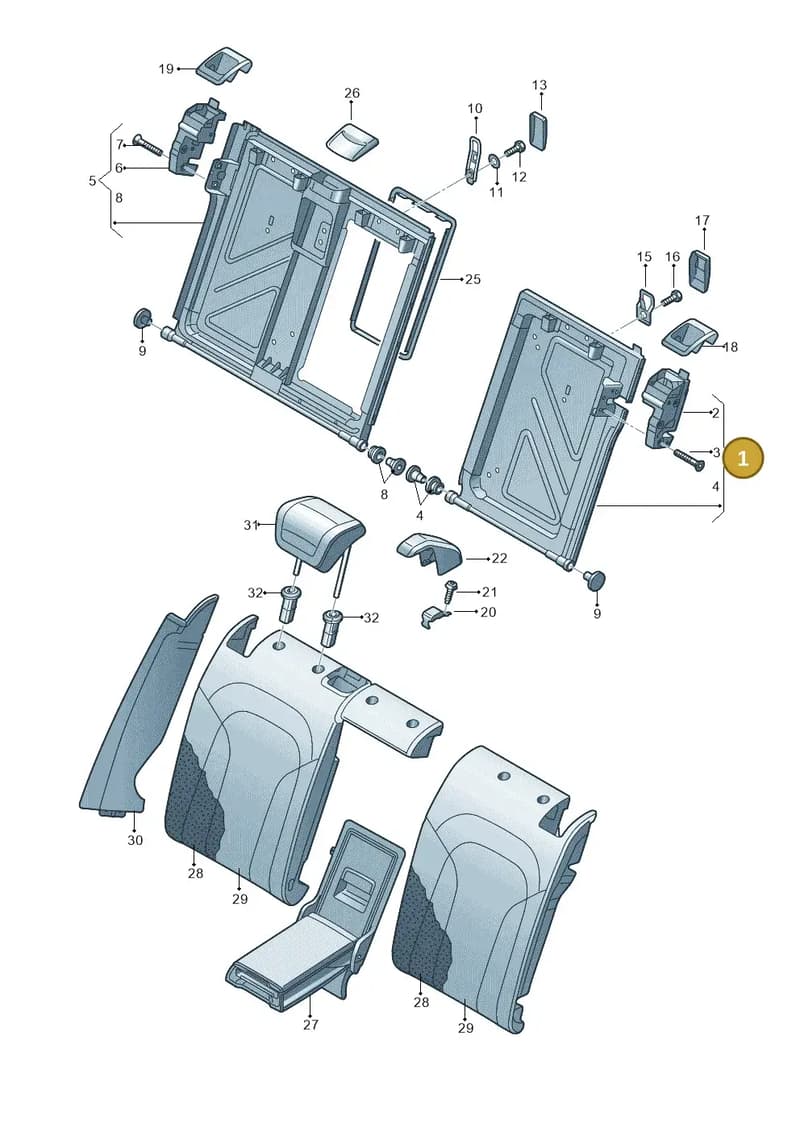 8P0885501L87A — Audi Q3 (2014-2019) diagram 855885700, position 1