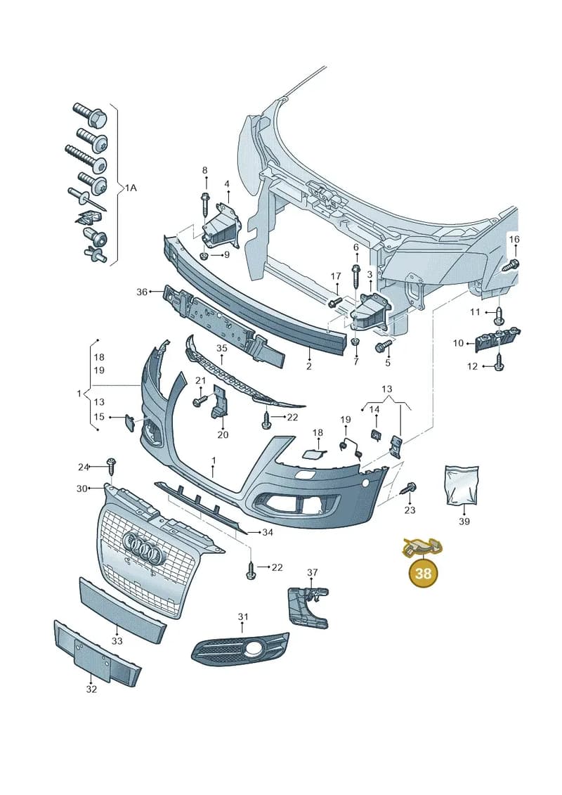 8P0915509 — Audi A3 Sportback (2008-2013) diagram 646807000, position 38