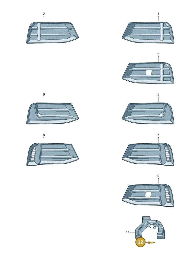 8P0915509 — Audi A3 Sportback (2016-2020) diagram 890807320, position 12