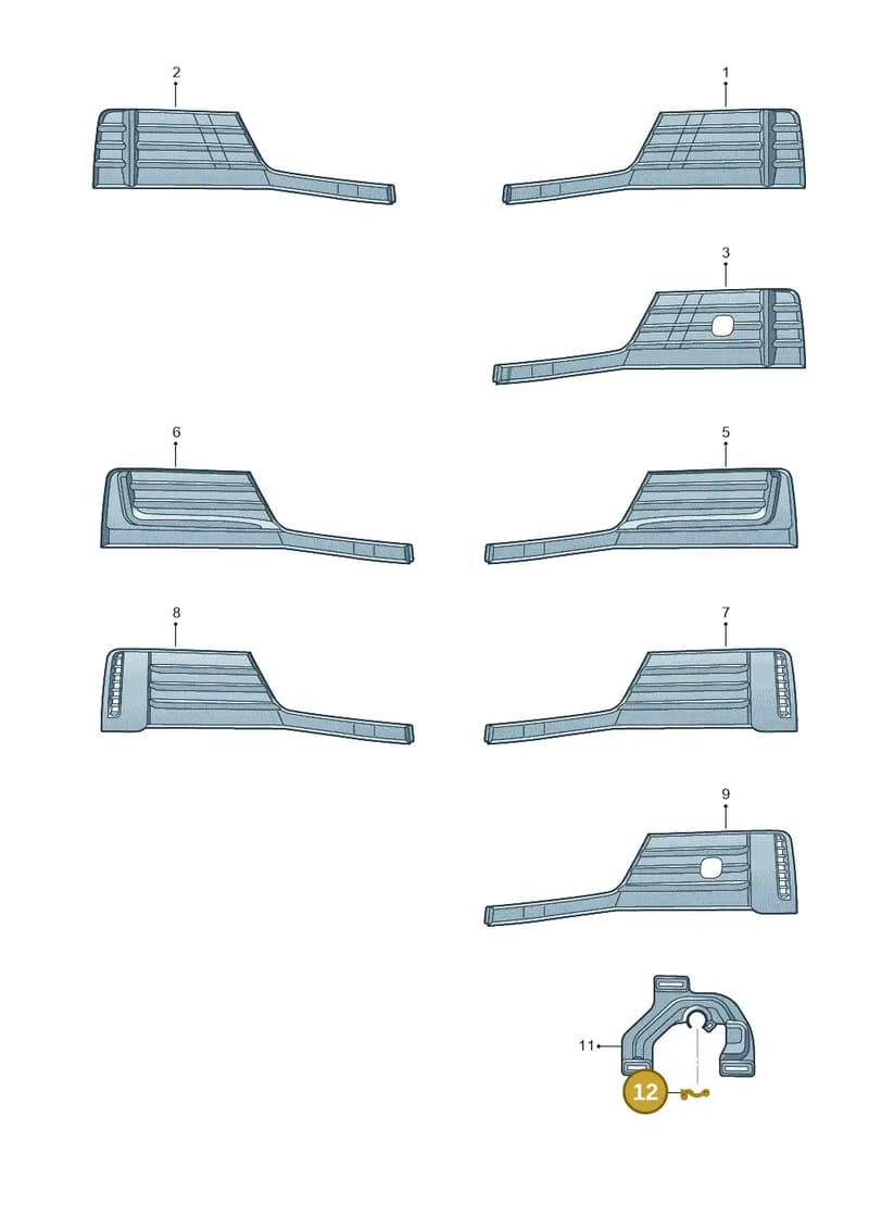 8P0915509 — Audi A3 Sportback (2016-2020) diagram 890807300, position 12