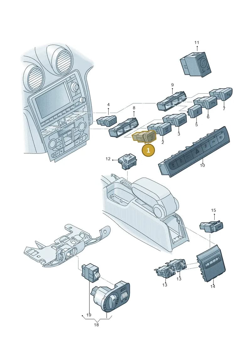 8P0927121C5PR — Audi A3 Sportback (2008-2013) diagram 642941500, position 1