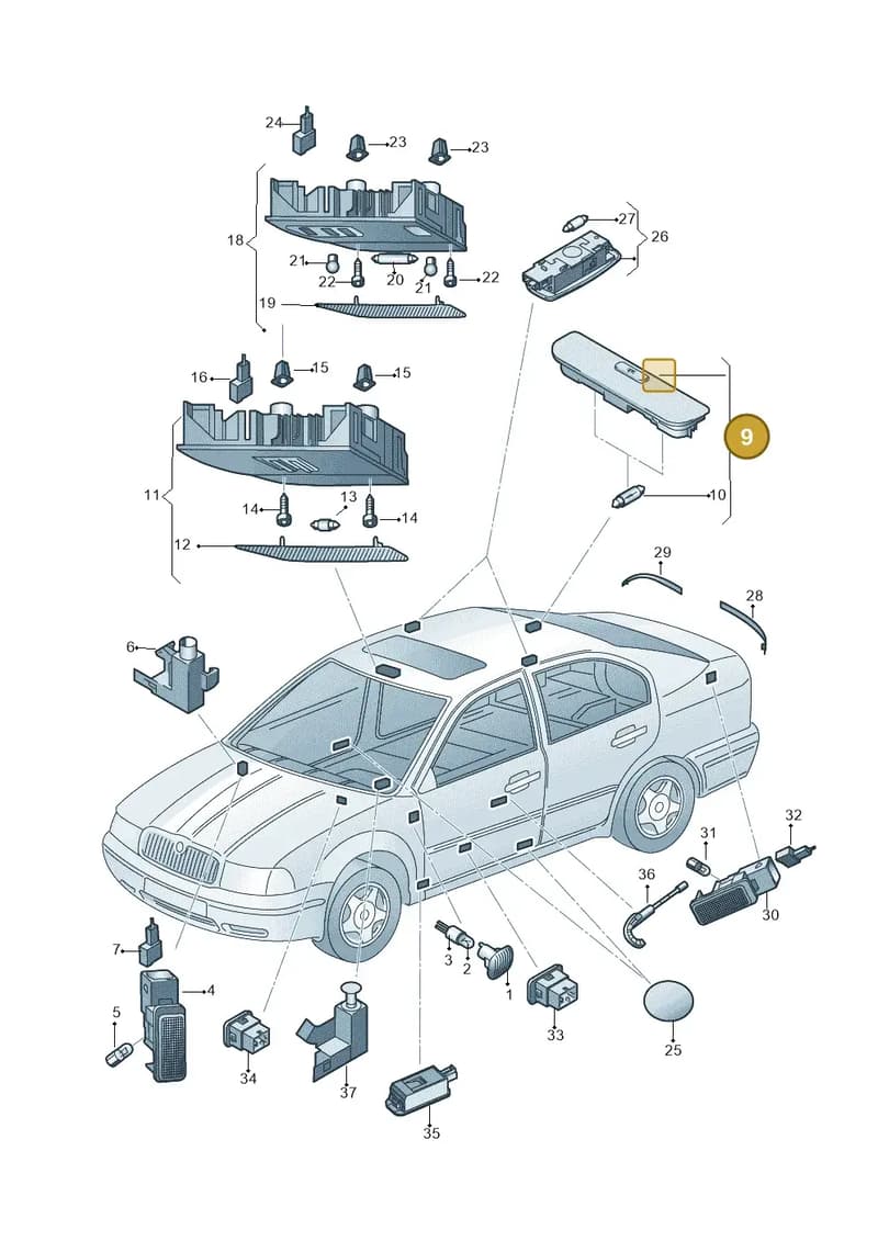 8P0947111CY20 — Skoda Rapid (2012-2022) diagram 740947000, position 9