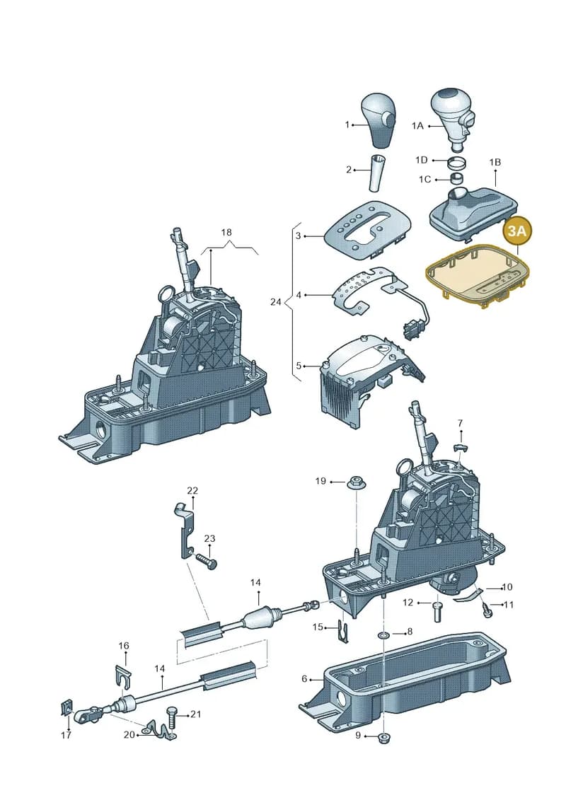 8P1713463A — Audi A3 Sportback (2008-2013) diagram 412713100, position 3A