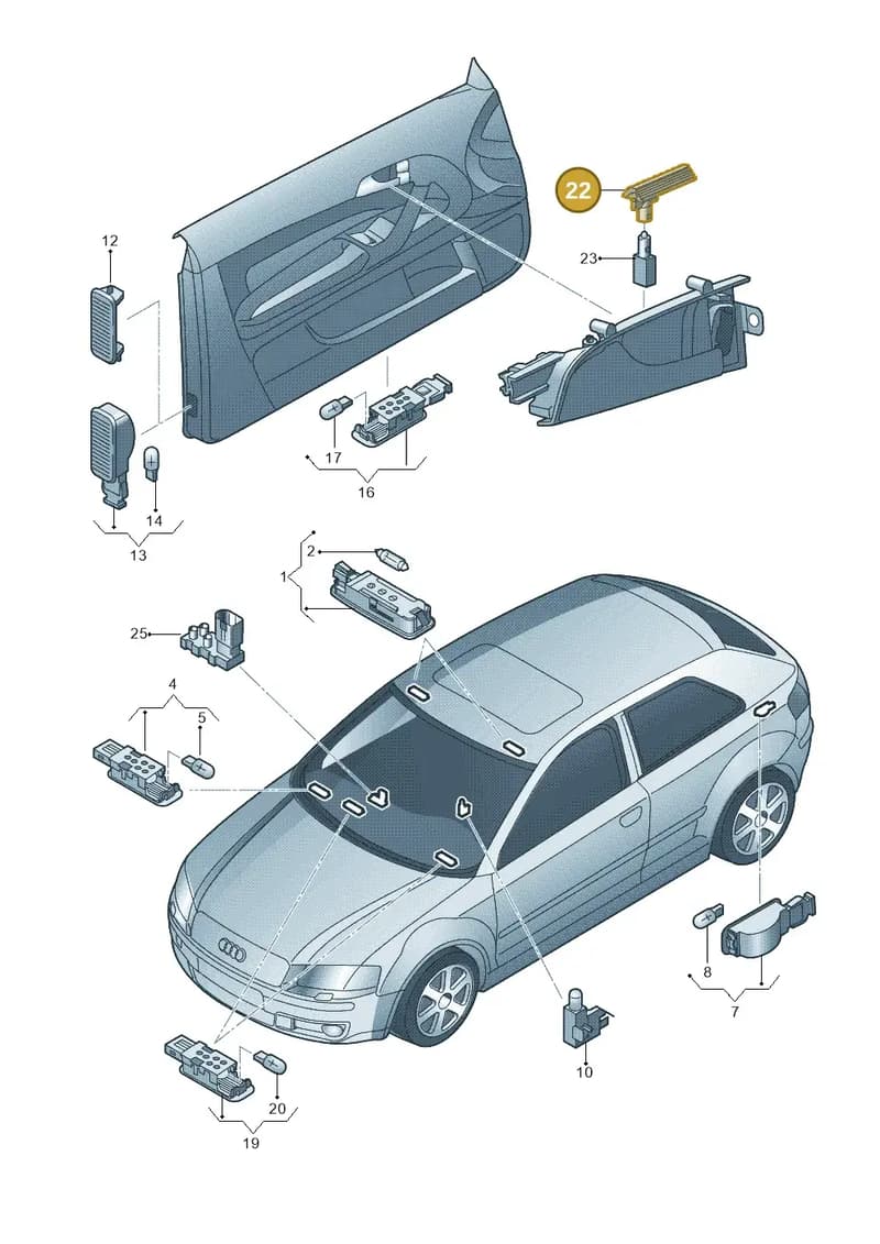 8P3919177 — Audi RS3 Sportback (2011-2012) diagram 412947100, position 22