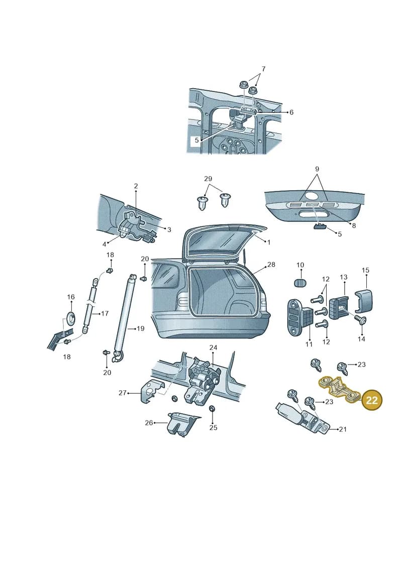 8P4827507A — Skoda Superb (2013-2015) diagram 632827200, position 22