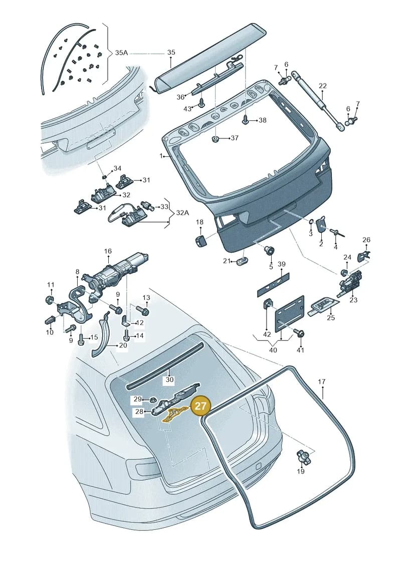 8P4827507A — Audi RS6 Avant (2013-2018) diagram 758827100, position 27