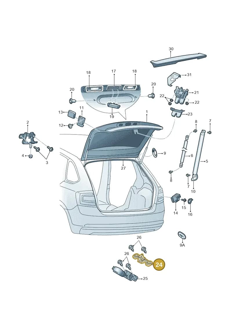 8P4827507A — Skoda Octavia (2017-2020) diagram 805827020, position 24