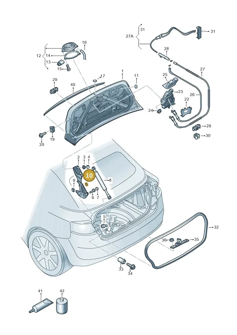 8P7827373E — Volkswagen Golf Cabriolet (2011-2016) diagram 718827000, position 10