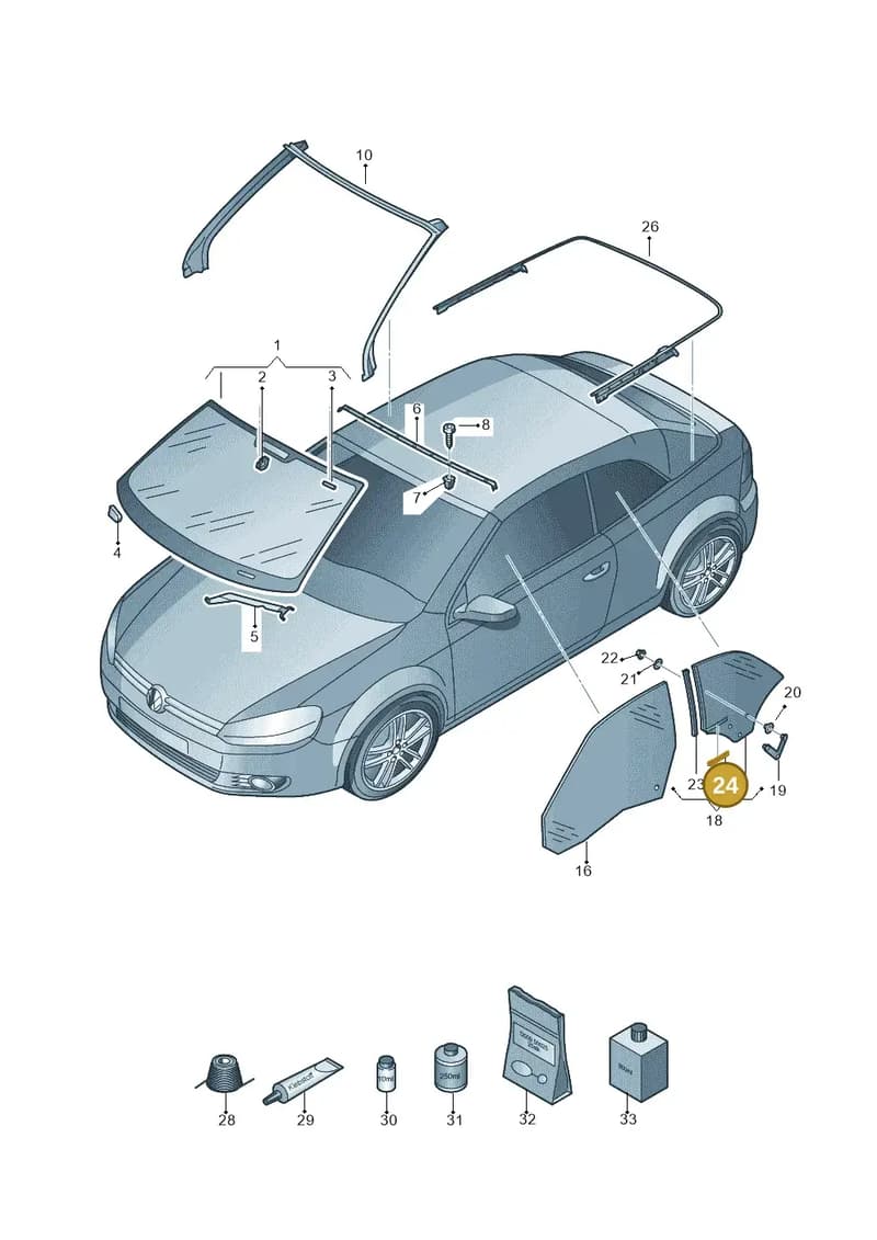 8P7837175 — Volkswagen Golf Cabriolet (2011-2016) diagram 718845000, position 24