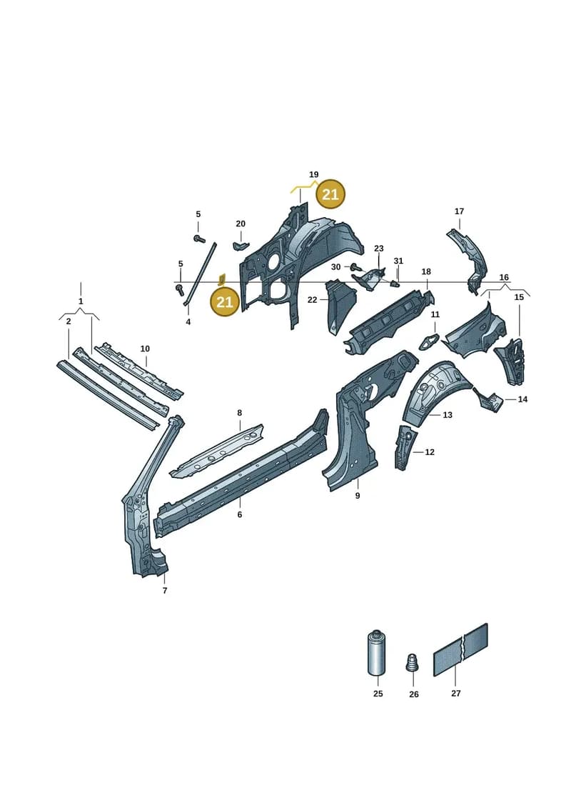 8P7839441 — Volkswagen T-Roc Cabriolet (2019-2025) diagram 2gk809000, position 21