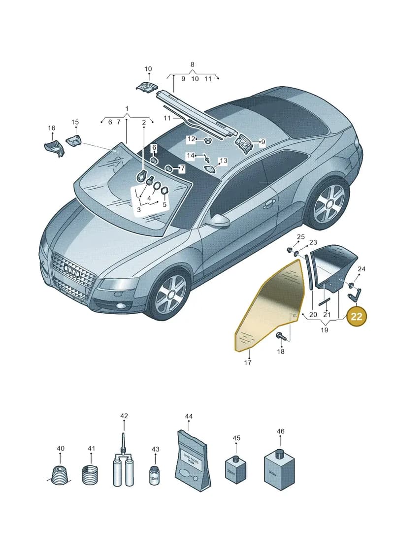 8P7845458 — Audi RS5 Cabrio (2012-2015) diagram 670845000, position 22