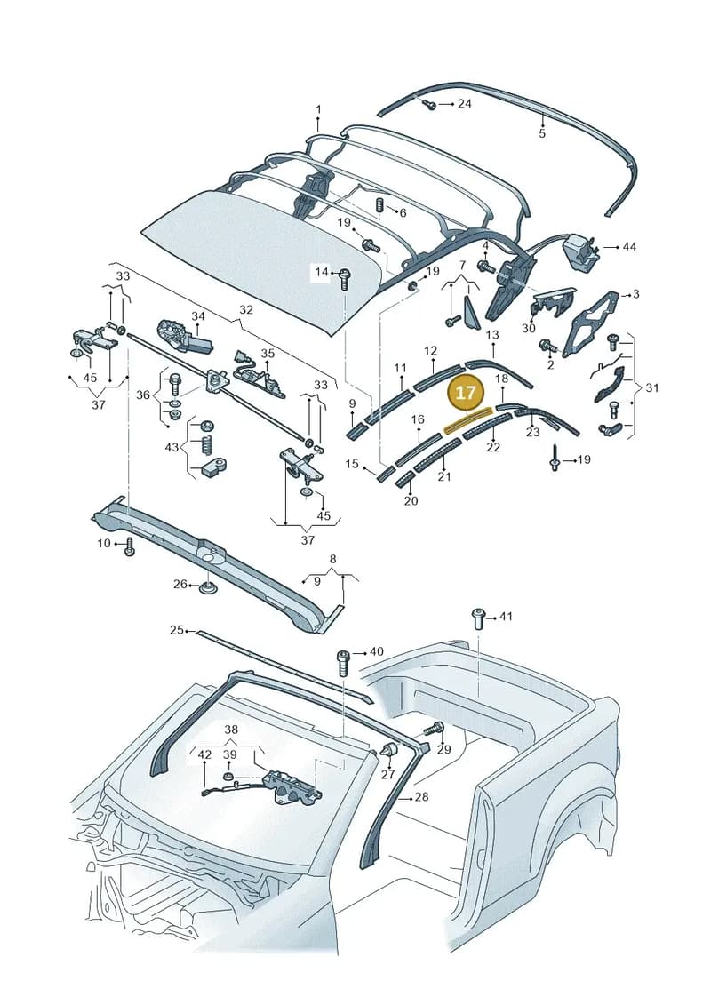 8P7871367 — Volkswagen T-Roc Cabriolet (2019-2025) diagram 718871100, position 17