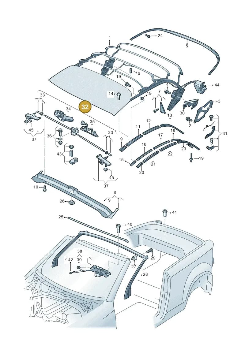 8P7871401 — Volkswagen T-Roc Cabriolet (2019-2025) diagram 718871100, position 32