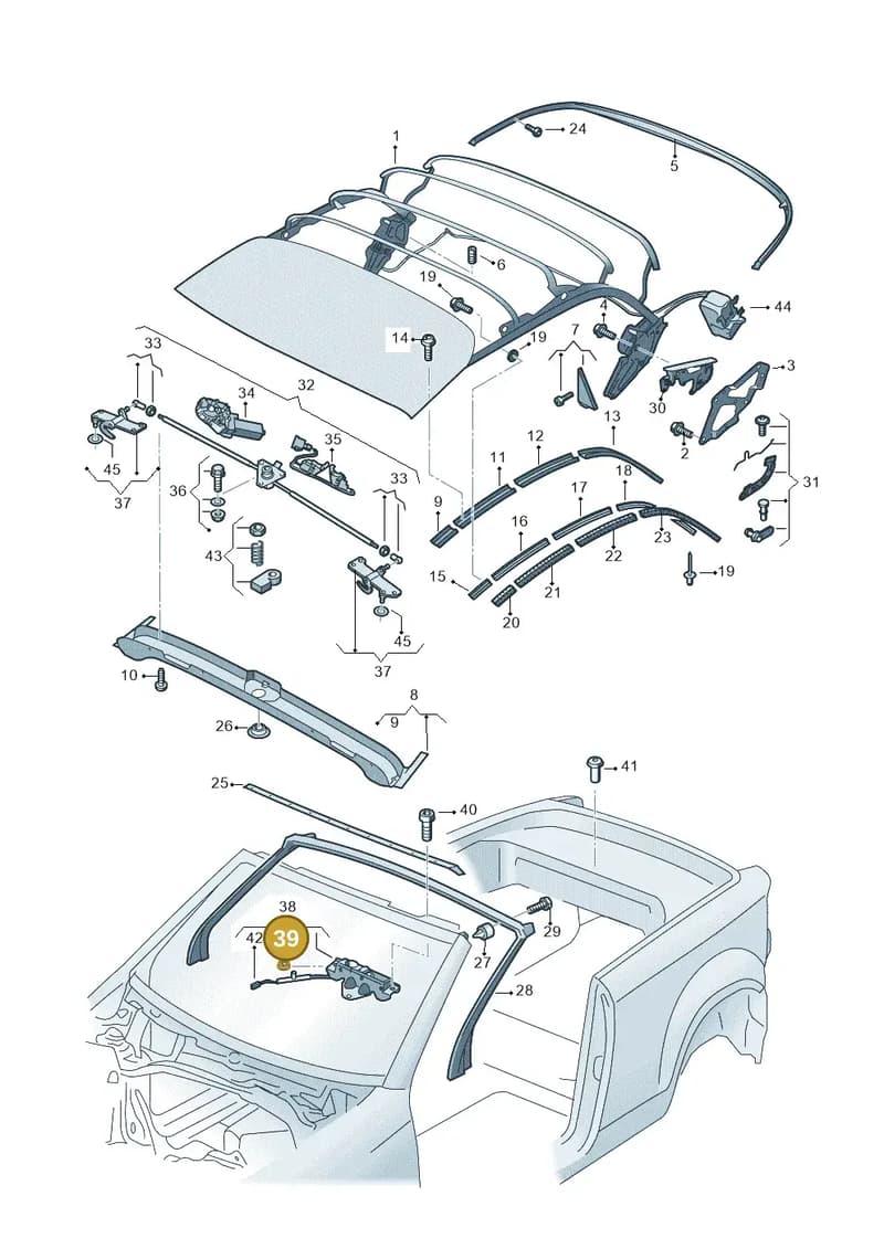 8P7871469 — Volkswagen T-Roc Cabriolet (2019-2025) diagram 718871100, position 39