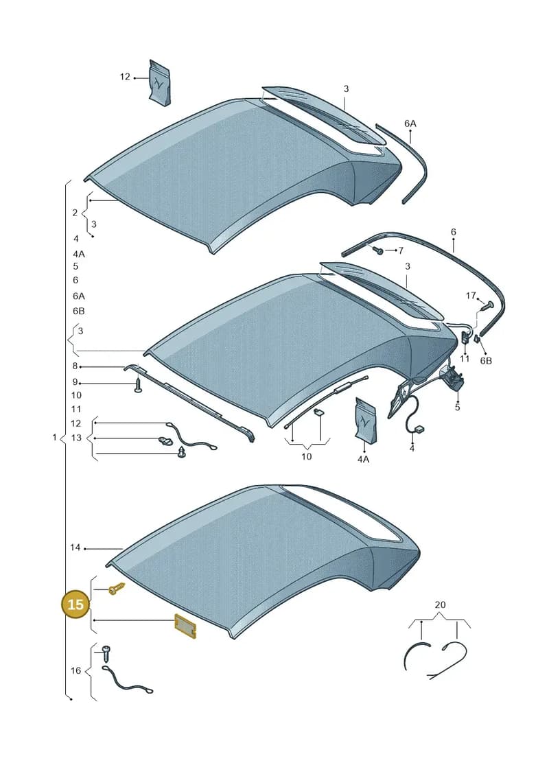 8P7898026A — Volkswagen T-Roc Cabriolet (2019-2025) diagram 718871000, position 15