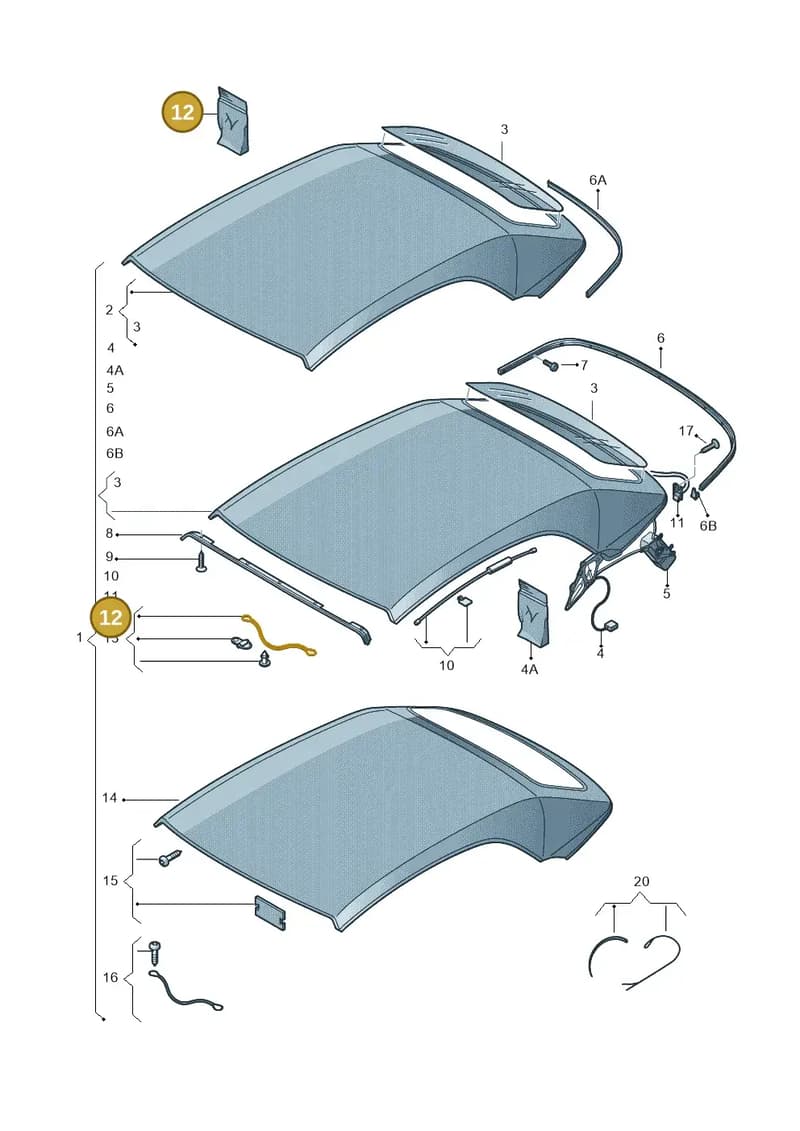 8P7898107B — Volkswagen T-Roc Cabriolet (2019-2025) diagram 718871000, position 12