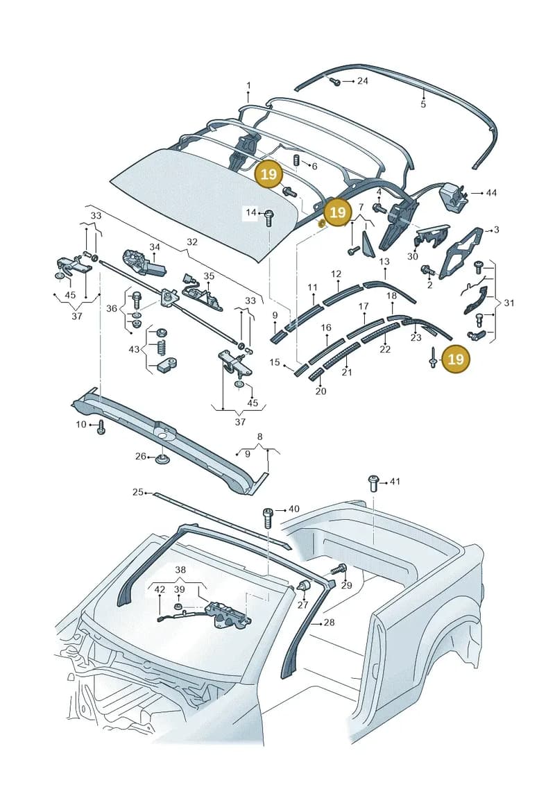 8P7898244 — Volkswagen T-Roc Cabriolet (2019-2025) diagram 718871100, position 19