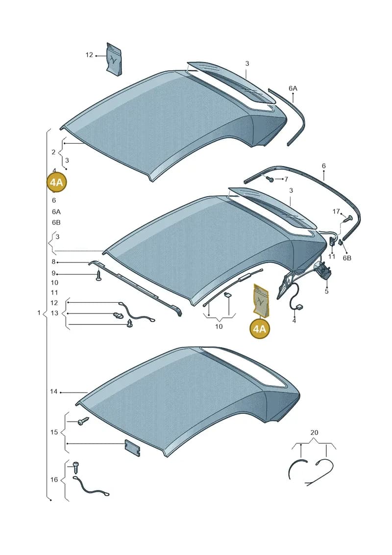 8P7898397A — Volkswagen T-Roc Cabriolet (2019-2025) diagram 718871000, position 4A