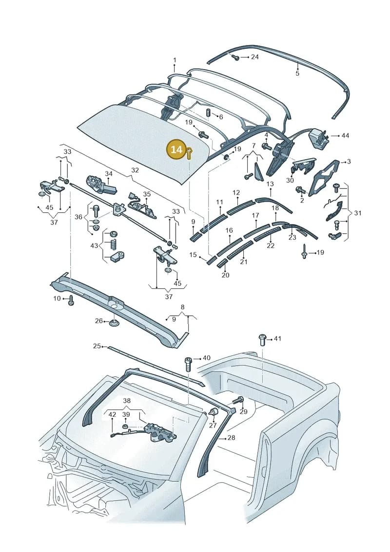 8P7898504A — Volkswagen T-Roc Cabriolet (2019-2025) diagram 718871100, position 14
