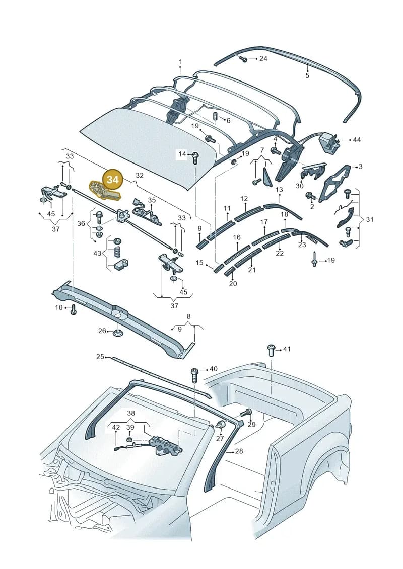 8P7898925 — Volkswagen T-Roc Cabriolet (2019-2025) diagram 718871100, position 34