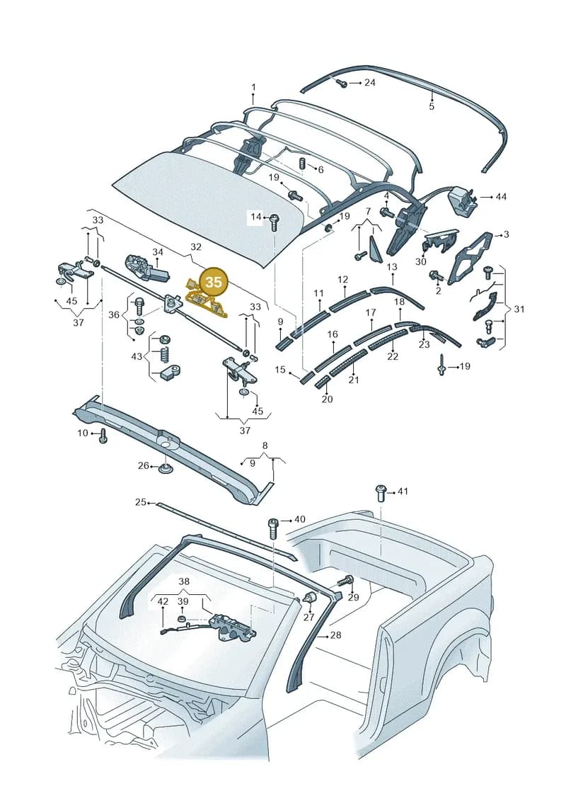 8P7898926 — Volkswagen T-Roc Cabriolet (2019-2025) diagram 718871100, position 35