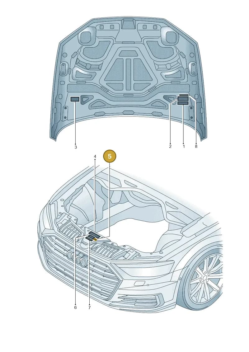 8R0010515R — Audi A8 (2017-2025) diagram 838010100, position 5