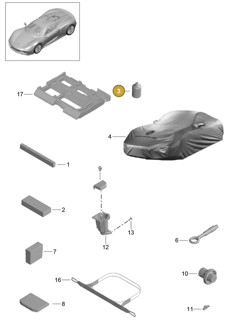 8R0010539F — Porsche 918 Spyder (2014-2015) diagram p43001000, position 3