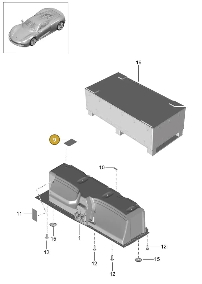 8R0010539F — Porsche 918 Spyder (2014-2015) diagram p43901040, position 9