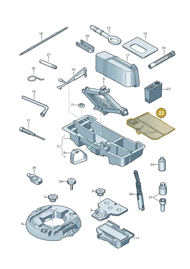 8R0012115C — Audi A4 (2015-2025) diagram 849011100, position 22