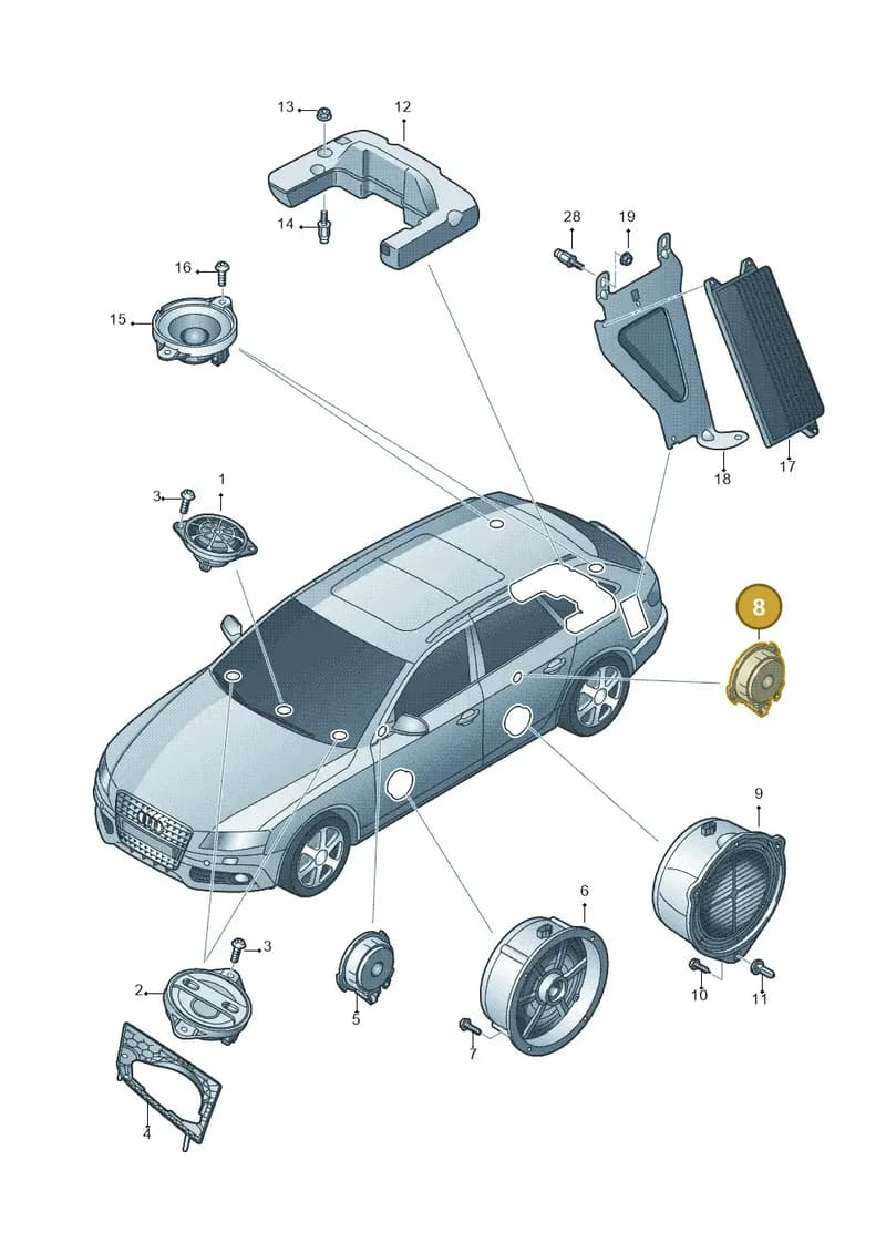 8R0035399A — Audi RS4 Av. qu. 4.2 (2012-2015) diagram 673035350, position 8