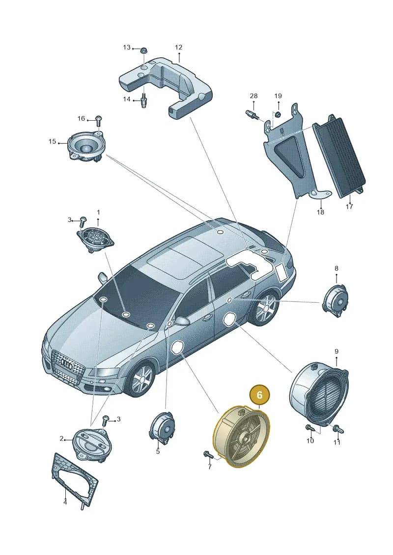 8R0035415A — Audi RS4 Av. qu. 4.2 (2012-2015) diagram 673035350, position 6